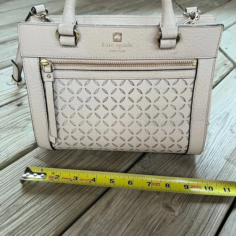 Kate Spade Perri Lane Mini Romy Satchel In Beige Leather